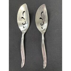 1847 Rogers Silverplate "Leilani" Pattern Pie Cake Server Vtg‎ IS Lot Of 2